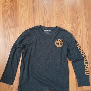 Timberland Charcoal Long Sleeve with Brown Logo